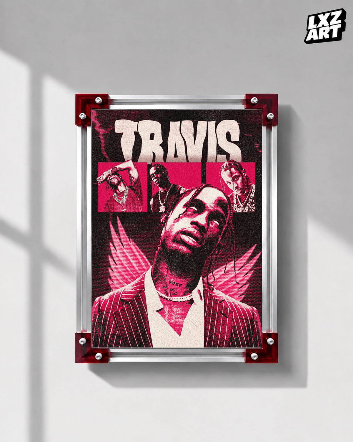 Travis Scott Collage Poster | Unframed Bedroom Wall Art — LXZART display 1; frame not included