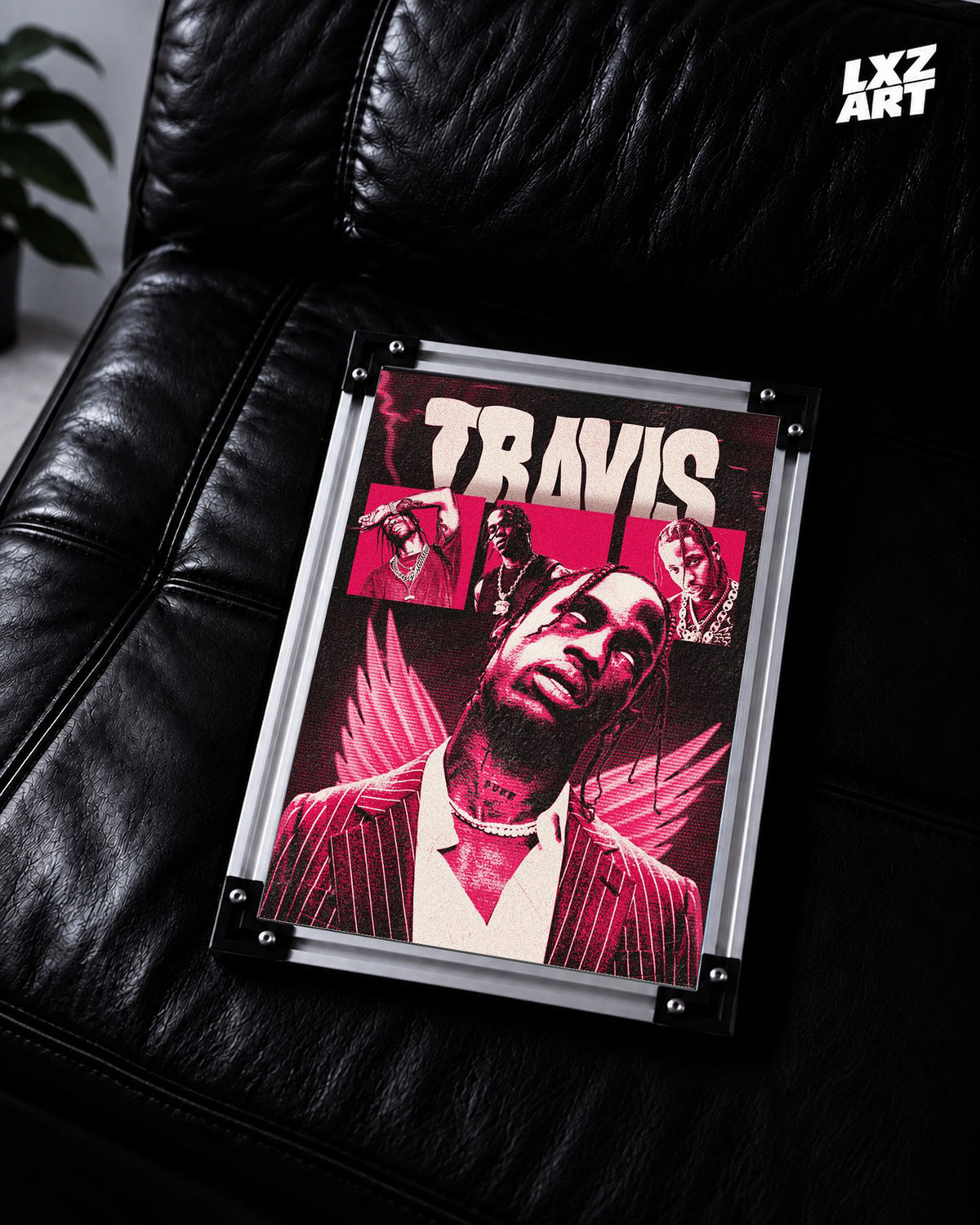 Travis Scott Collage Poster | Unframed Bedroom Wall Art — LXZART display 2; frame not included