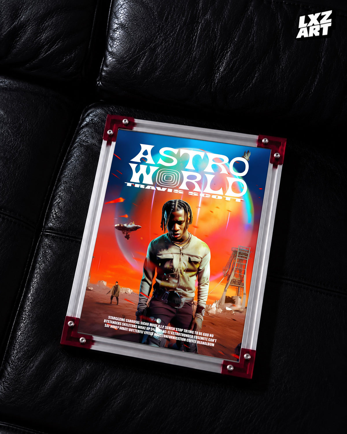 Travis Scott Astroworld Album Poster | Unframed Bedroom Wall Art — LXZART display 2; frame not included