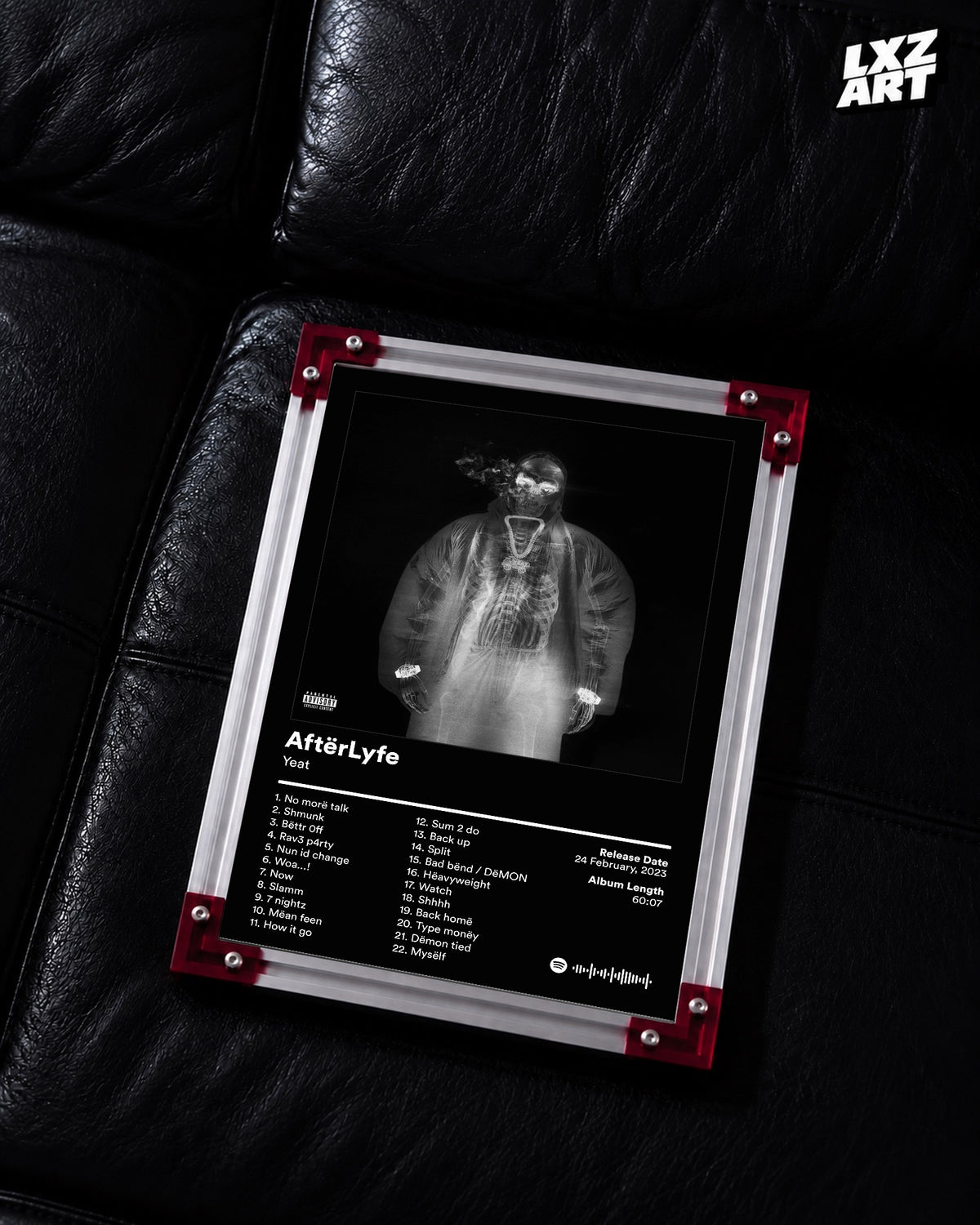 Yeat AftërLyfe Tracklist Poster | Unframed Bedroom Wall Art — LXZART display 2; frame not included
