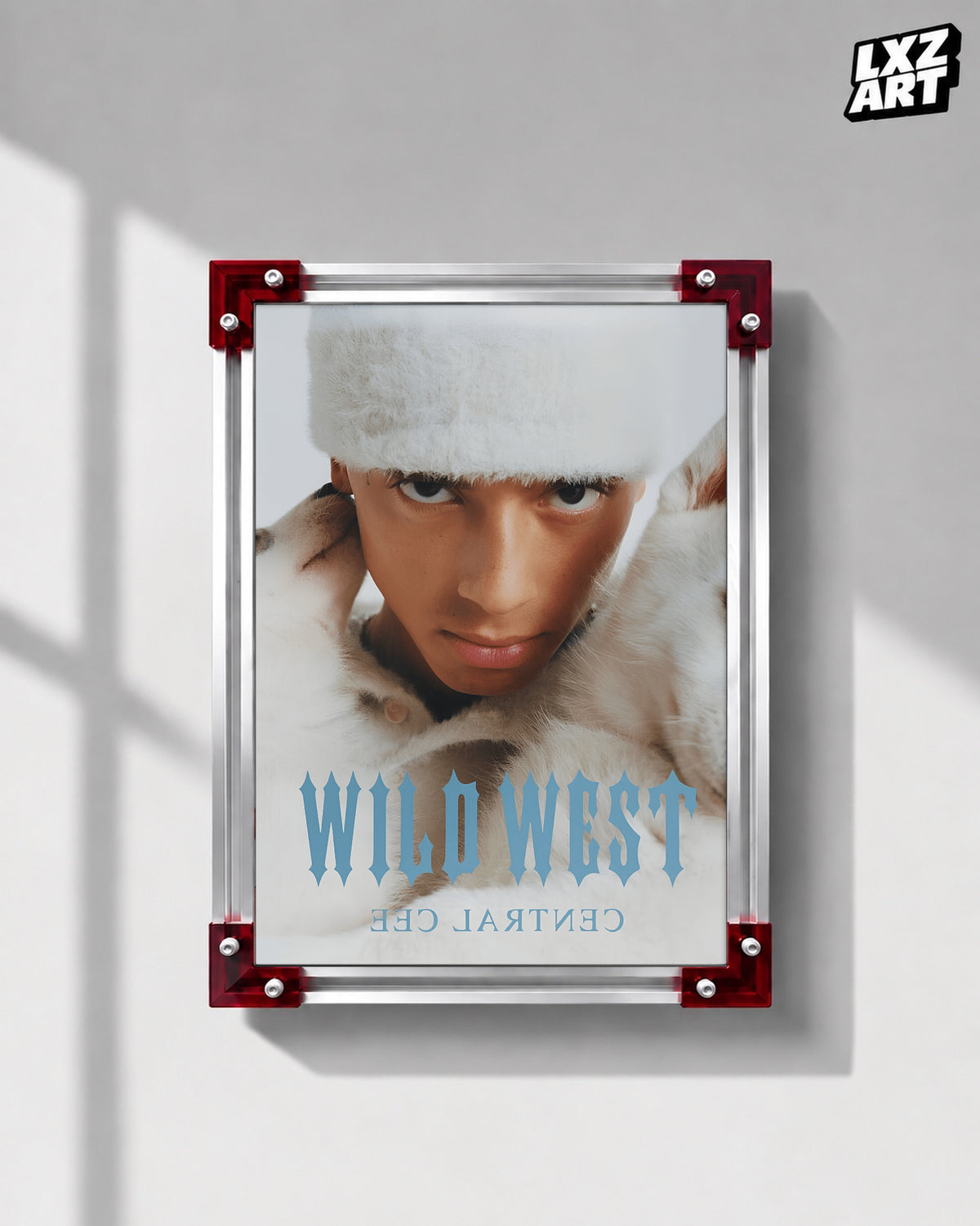 Central Cee Wild West Fur Hat Portrait Poster | Unframed UK Rap Wall Art — LXZART display 1; frame not included