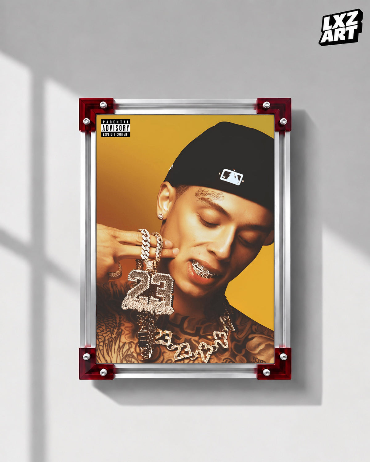 Central Cee 23 Chain Portrait Poster | Unframed UK Rap Wall Art — LXZART display 1; frame not included