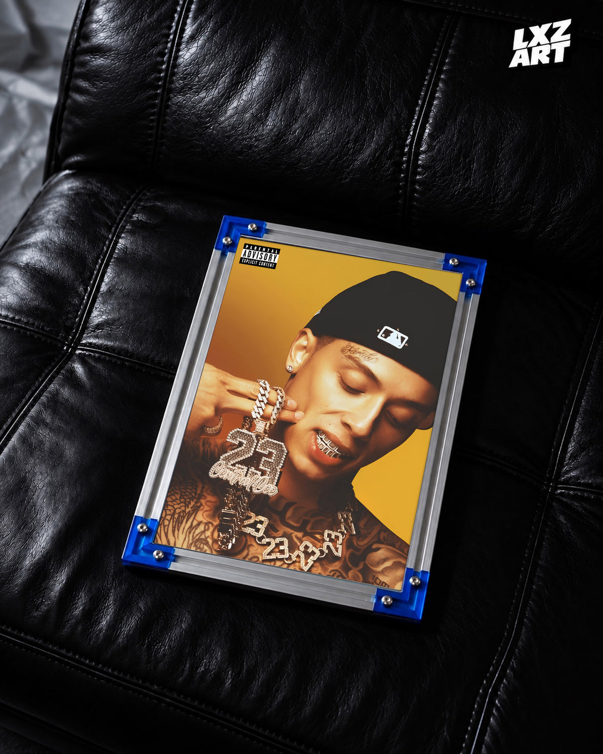 Central Cee 23 Chain Portrait Poster | Unframed UK Rap Wall Art — LXZART display 2; frame not included
