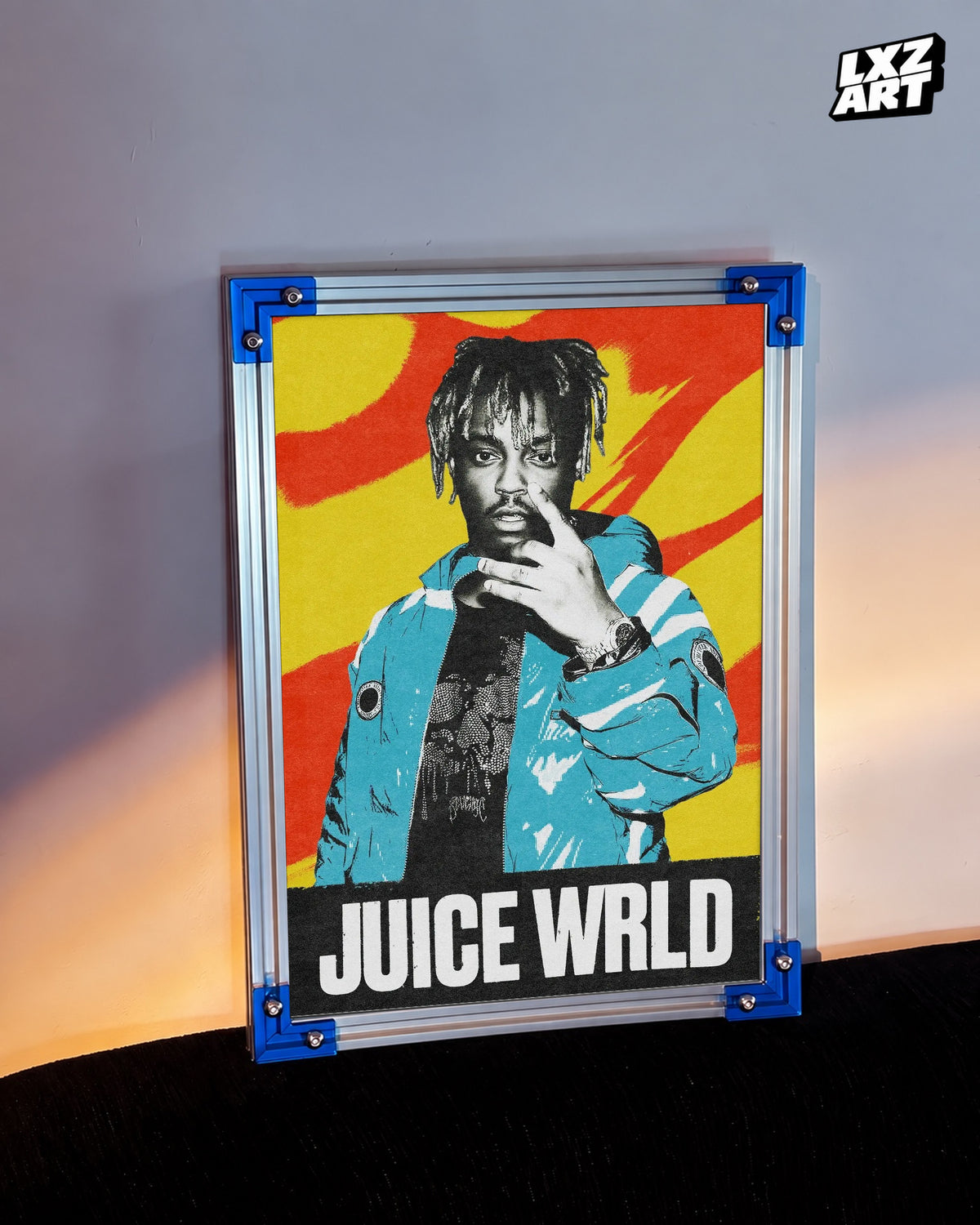 Juice WRLD Pop Art Portrait Poster | Unframed Bedroom Wall Art — LXZART display 3; frame not included