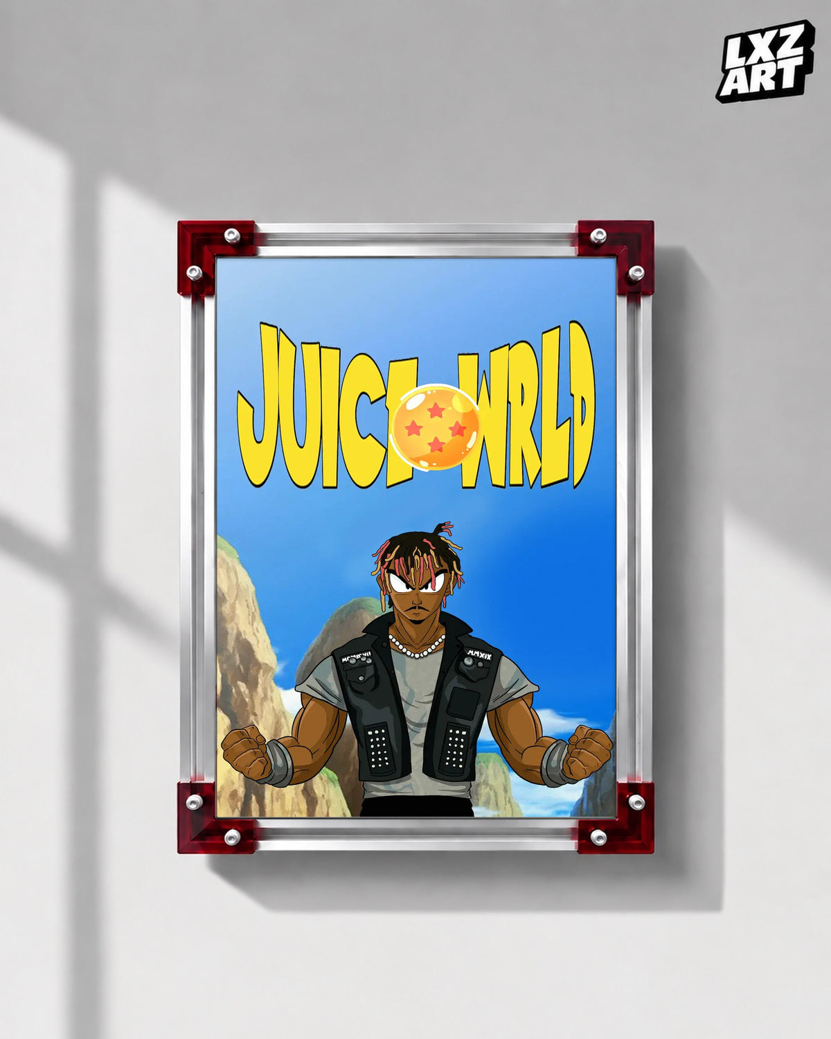 Juice WRLD Anime-Inspired Poster | Unframed Bedroom Wall Art — LXZART display 1; frame not included