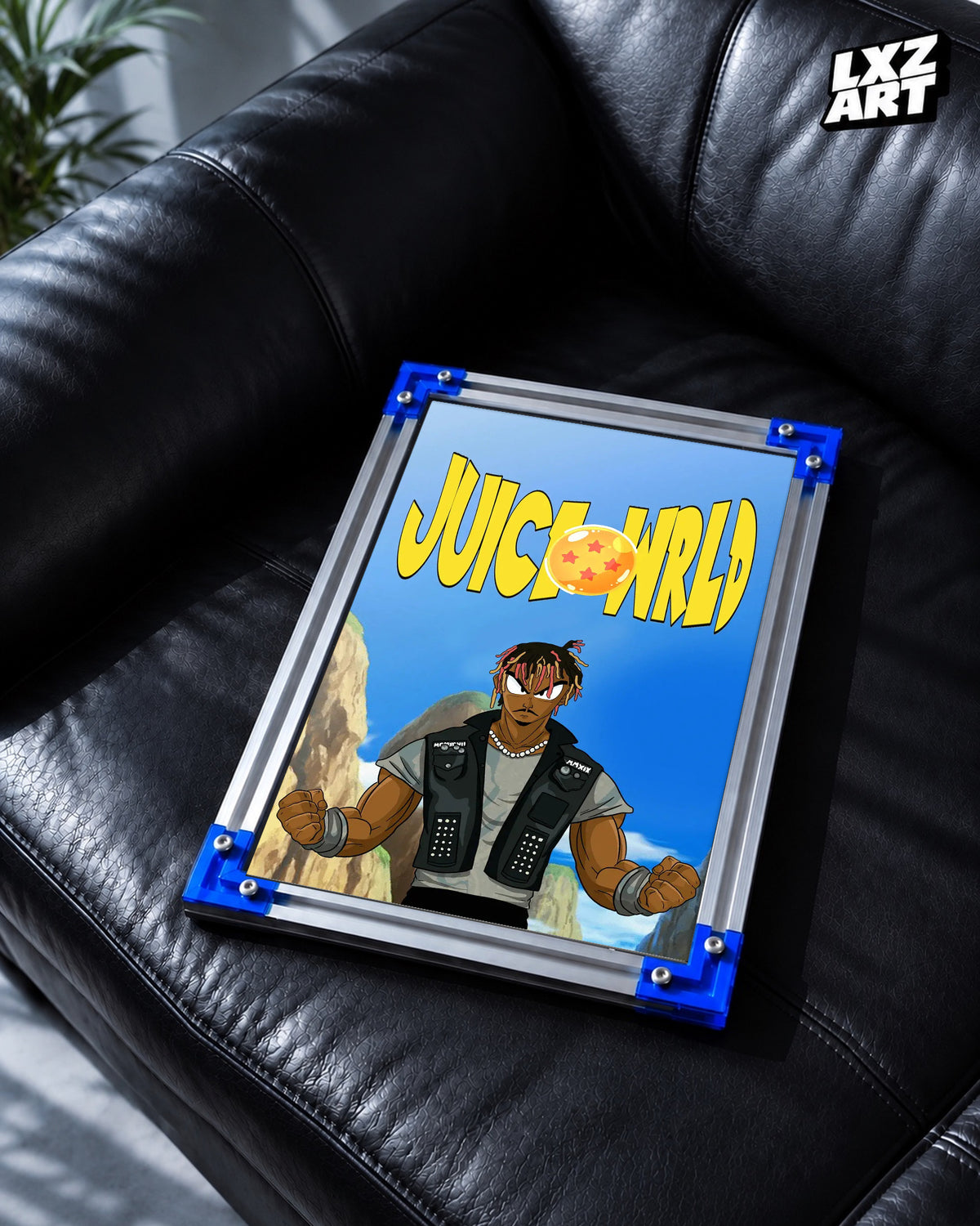 Juice WRLD Anime-Inspired Poster | Unframed Bedroom Wall Art — LXZART display 2; frame not included
