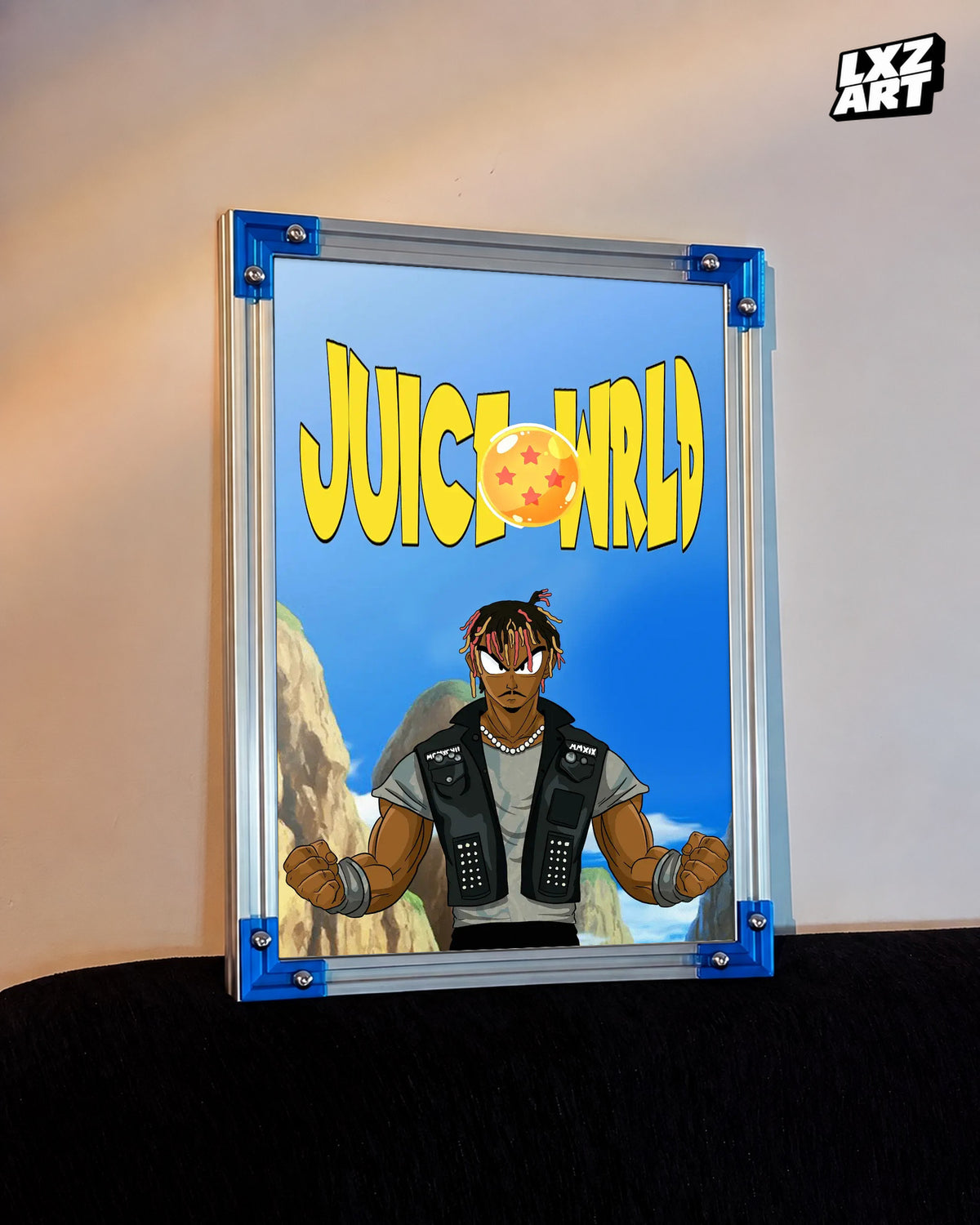 Juice WRLD Anime-Inspired Poster | Unframed Bedroom Wall Art — LXZART display 3; frame not included