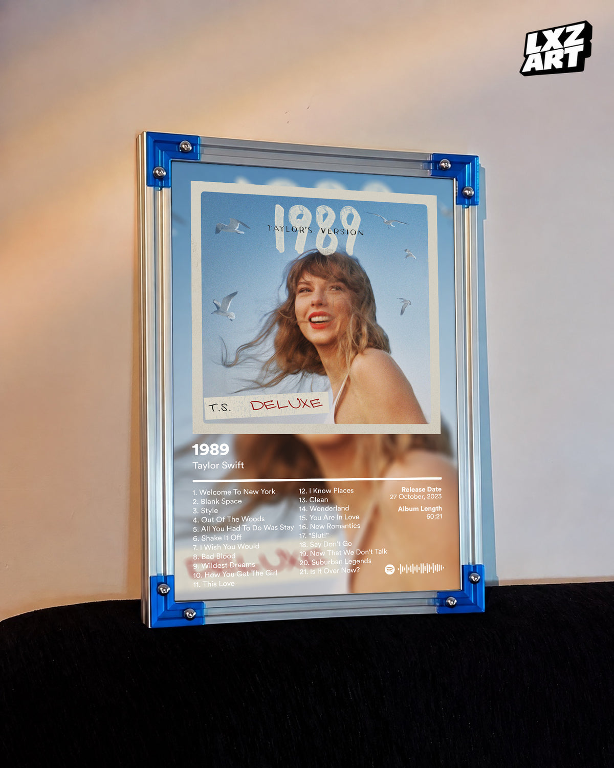 Taylor Swift 1989 Deluxe Tracklist Poster | Unframed Bedroom Wall Art — LXZART display 3; frame not included