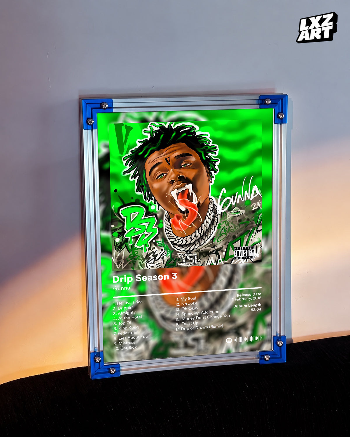Gunna 'Drip Season 3' Album Poster — LXZART display 3; frame not included