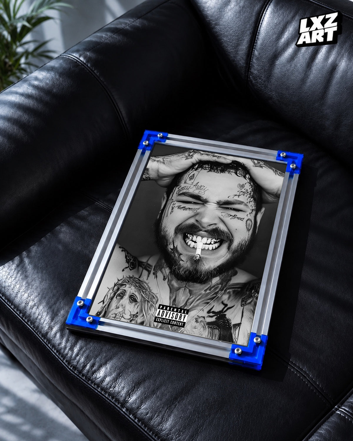 Post Malone Black and White Portrait Poster | Unframed Bedroom Wall Art — LXZART display 2; frame not included