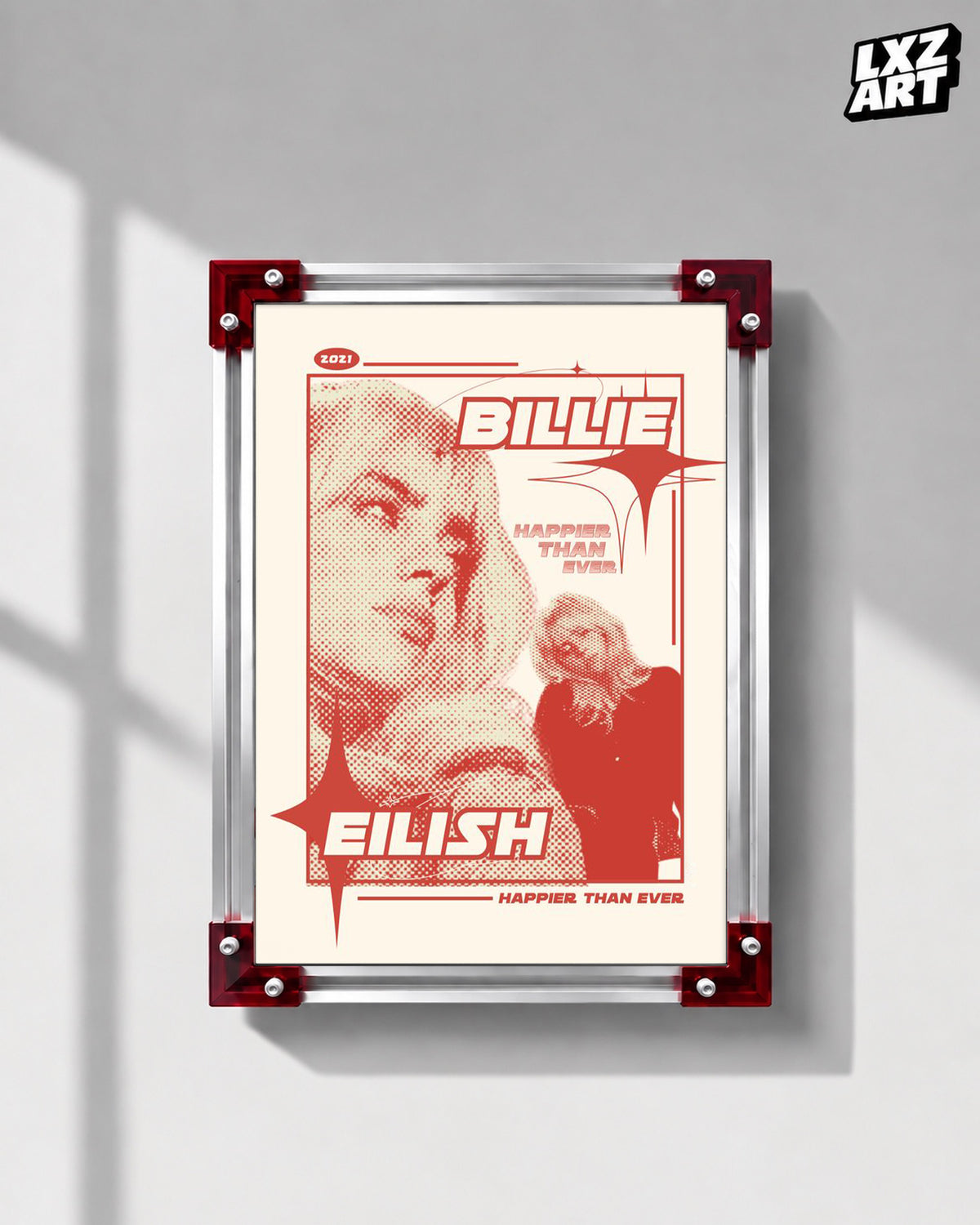 Billie Eilish Happier Than Ever Portrait Poster | Unframed Bedroom Wall Art — LXZART display 1; frame not included