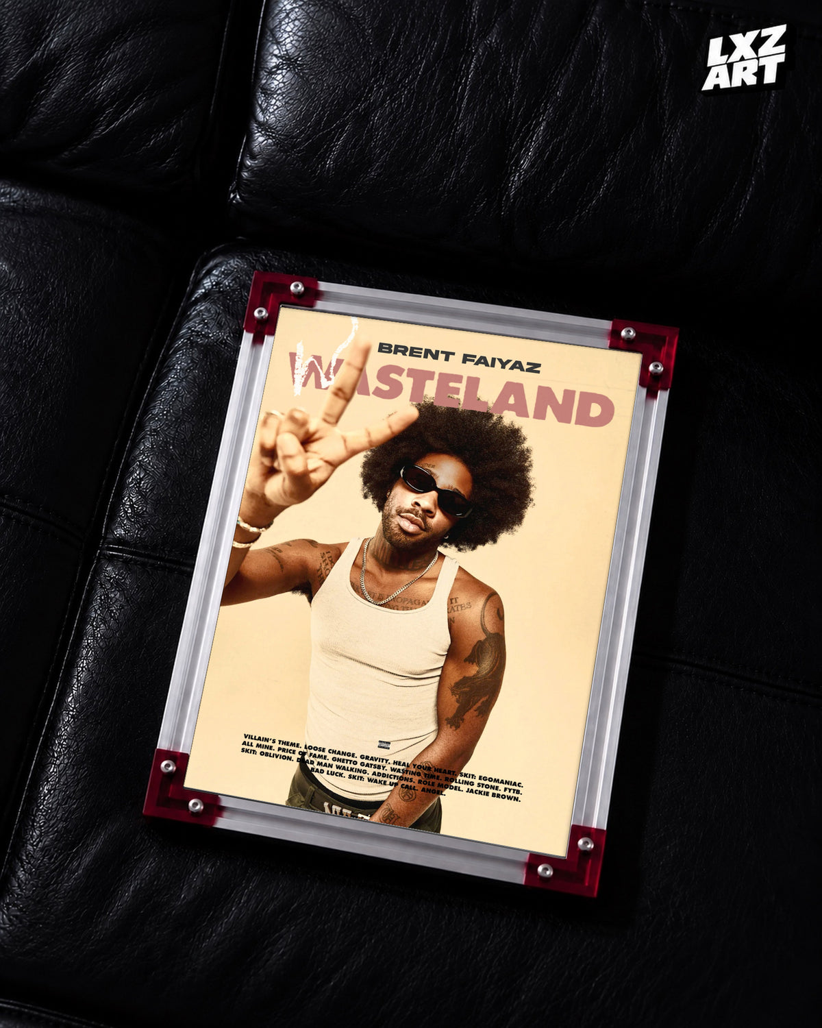 Brent Faiyaz Wasteland Poster | Tracklist Edition | Unframed Bedroom Wall Art — LXZART display 2; frame not included