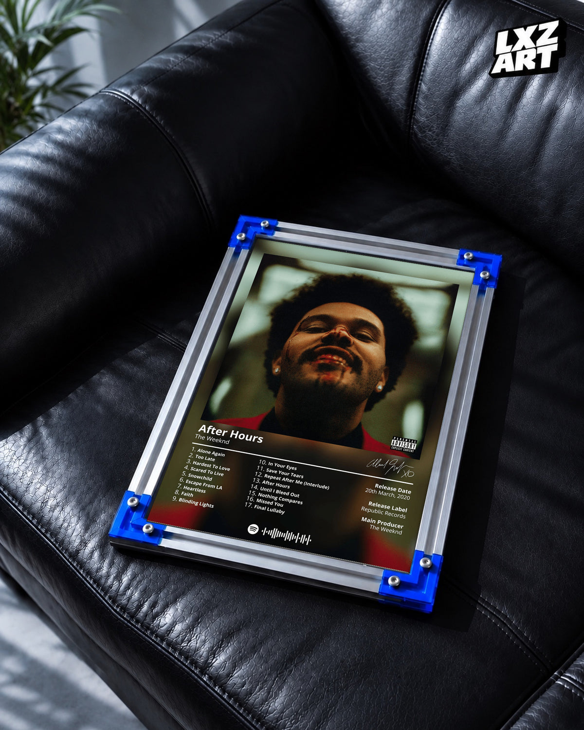 The Weeknd After Hours Poster | Unframed Bedroom Wall Art — LXZART display 2; frame not included