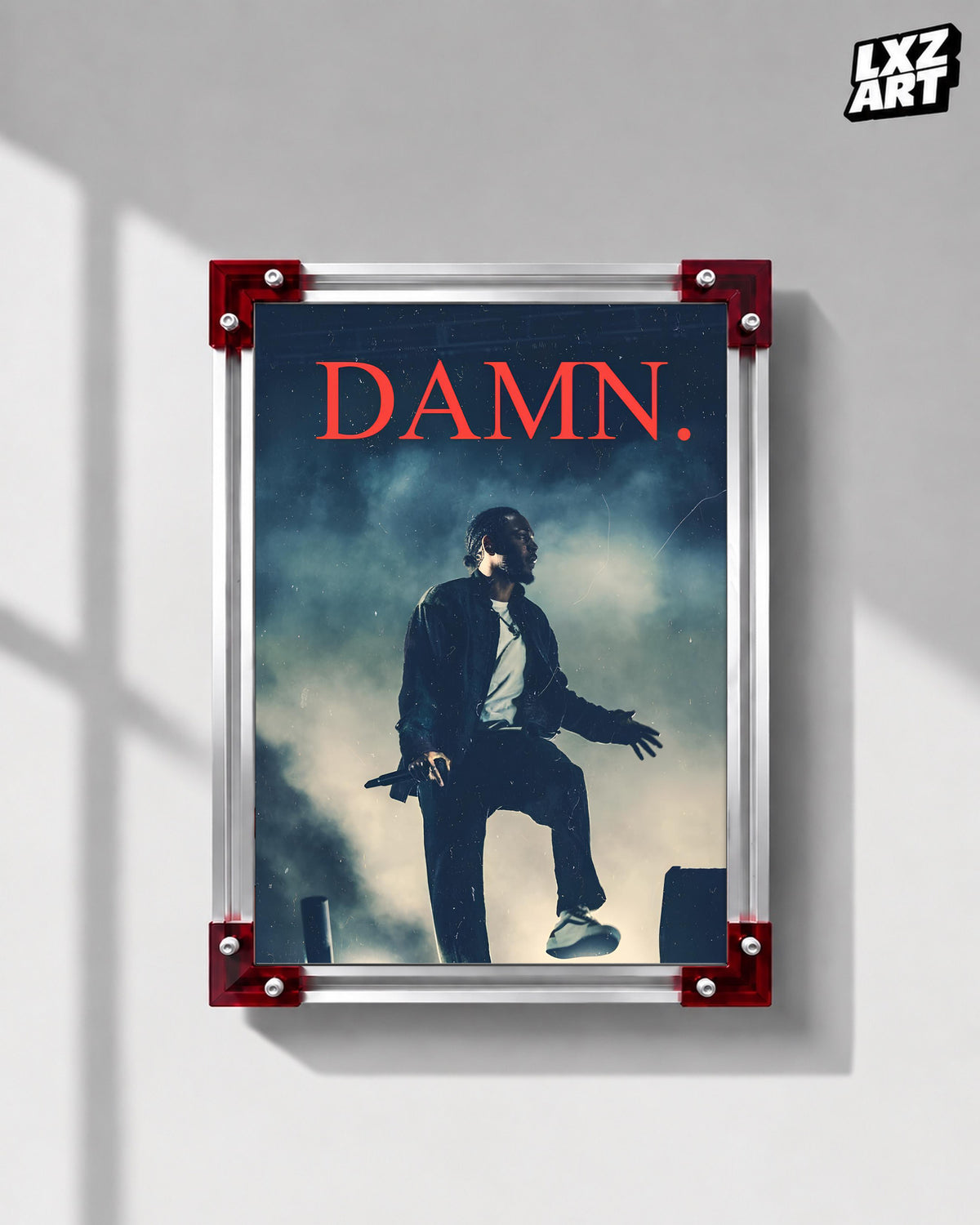 Kendrick Lamar DAMN. Stage Performance Poster | Unframed Hip Hop Wall Art — LXZART display 1; frame not included