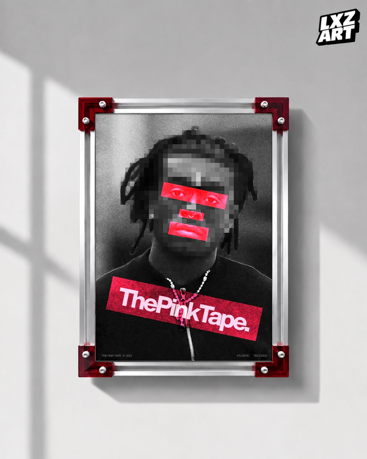 Lil Uzi Vert 'Red Pink Tapes' Poster — LXZART display 1; frame not included