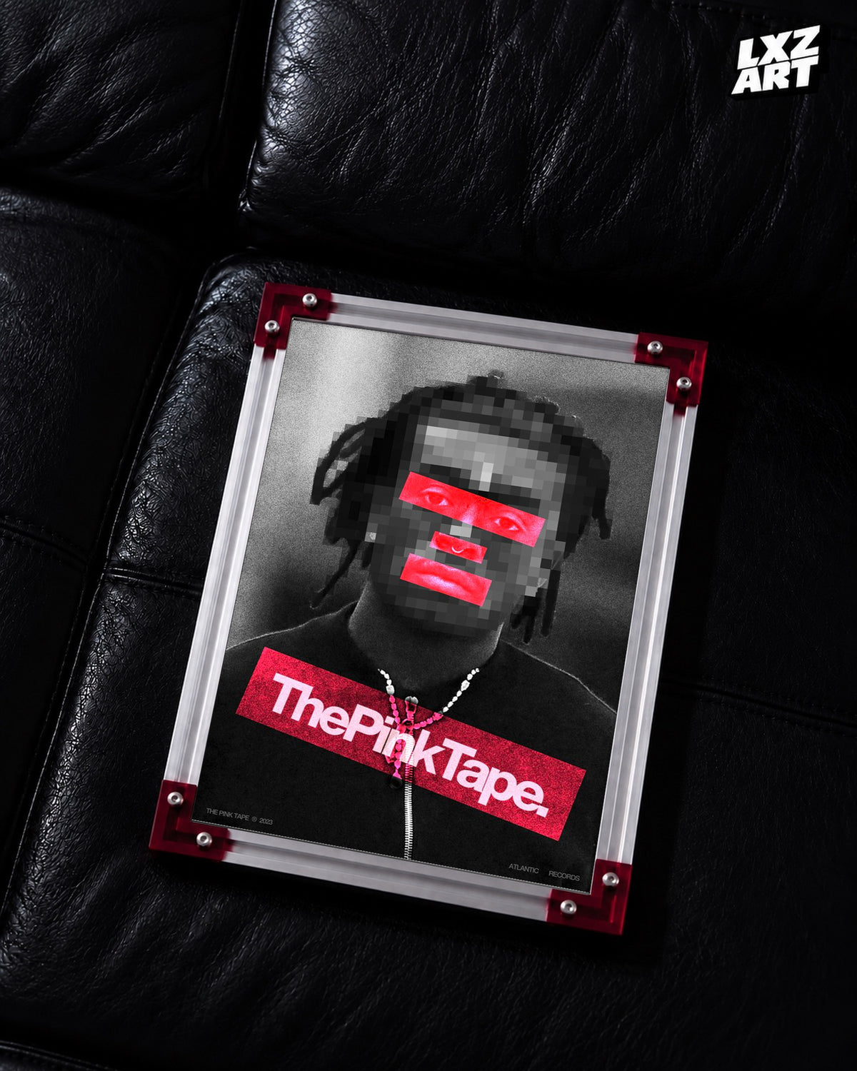 Lil Uzi Vert 'Red Pink Tapes' Poster — LXZART display 2; frame not included