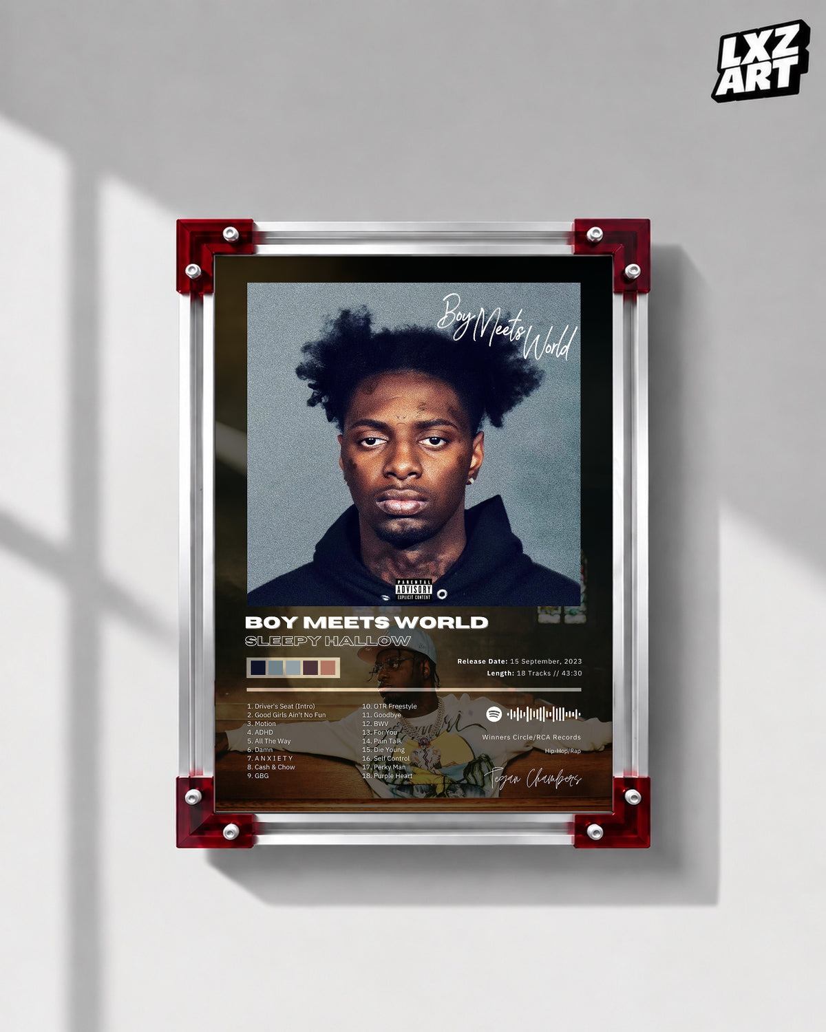 Sleepy Hallow Boy Meets World Album Tracklist Poster | Unframed Brooklyn Drill Wall Art — LXZART display 1; frame not included