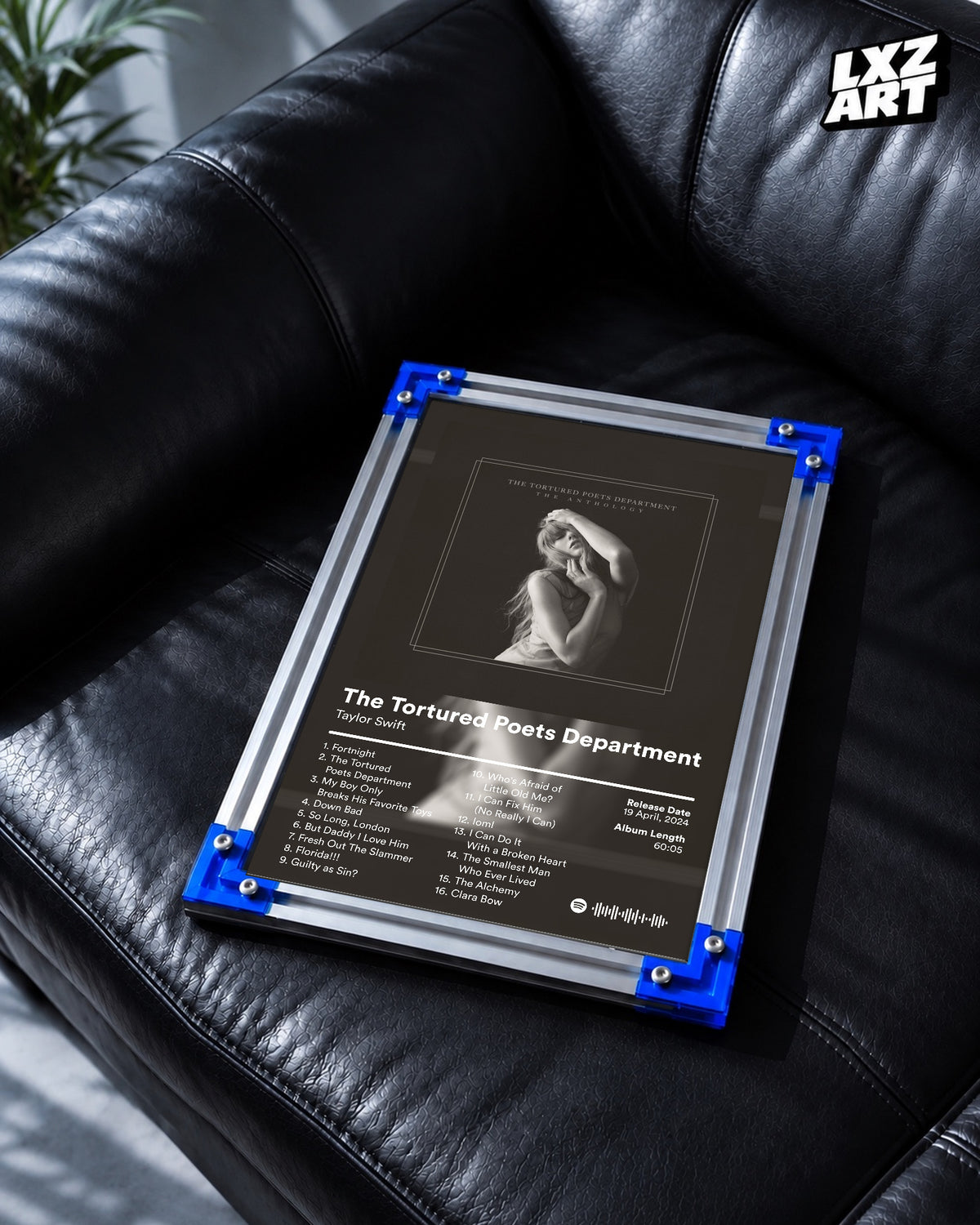 Taylor Swift The Tortured Poets Department Tracklist Poster | Unframed Bedroom Wall Art — LXZART display 2; frame not included