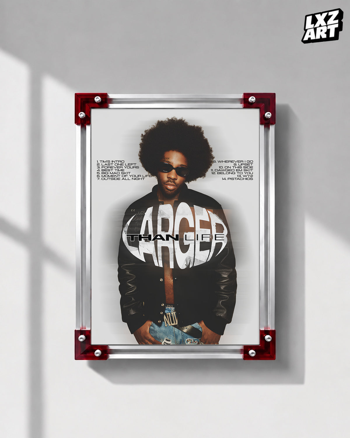 Brent Faiyaz Larger Than Life Poster | Unframed Bedroom Wall Art — LXZART display 1; frame not included