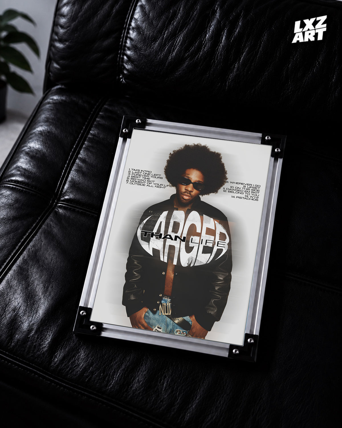 Brent Faiyaz Larger Than Life Poster | Unframed Bedroom Wall Art — LXZART display 2; frame not included