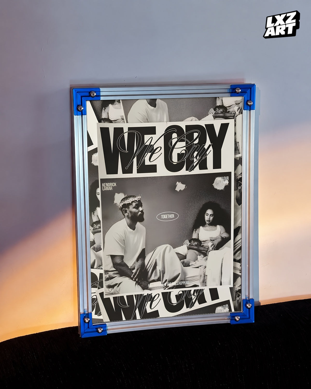 Kendrick Lamar We Cry Together Poster | Unframed Hip Hop Wall Art — LXZART display 3; frame not included