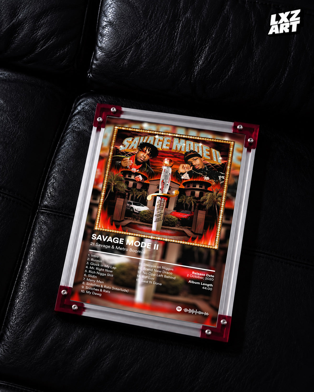 21 Savage & Metro Boomin Savage Mode II Album Poster | Unframed Bedroom Wall Art — LXZART display 2; frame not included