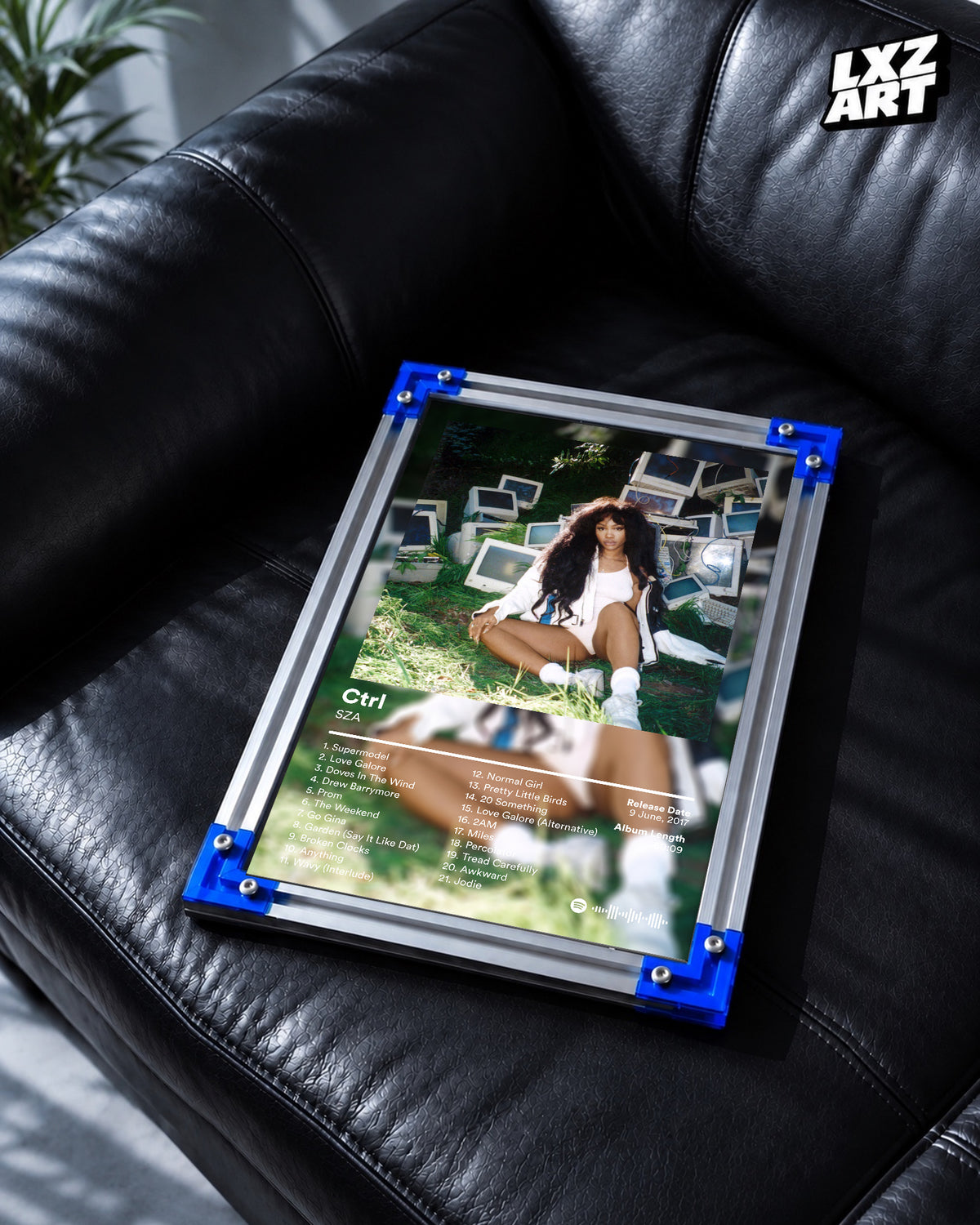 SZA Ctrl Tracklist Poster | Unframed Bedroom Wall Art — LXZART display 2; frame not included