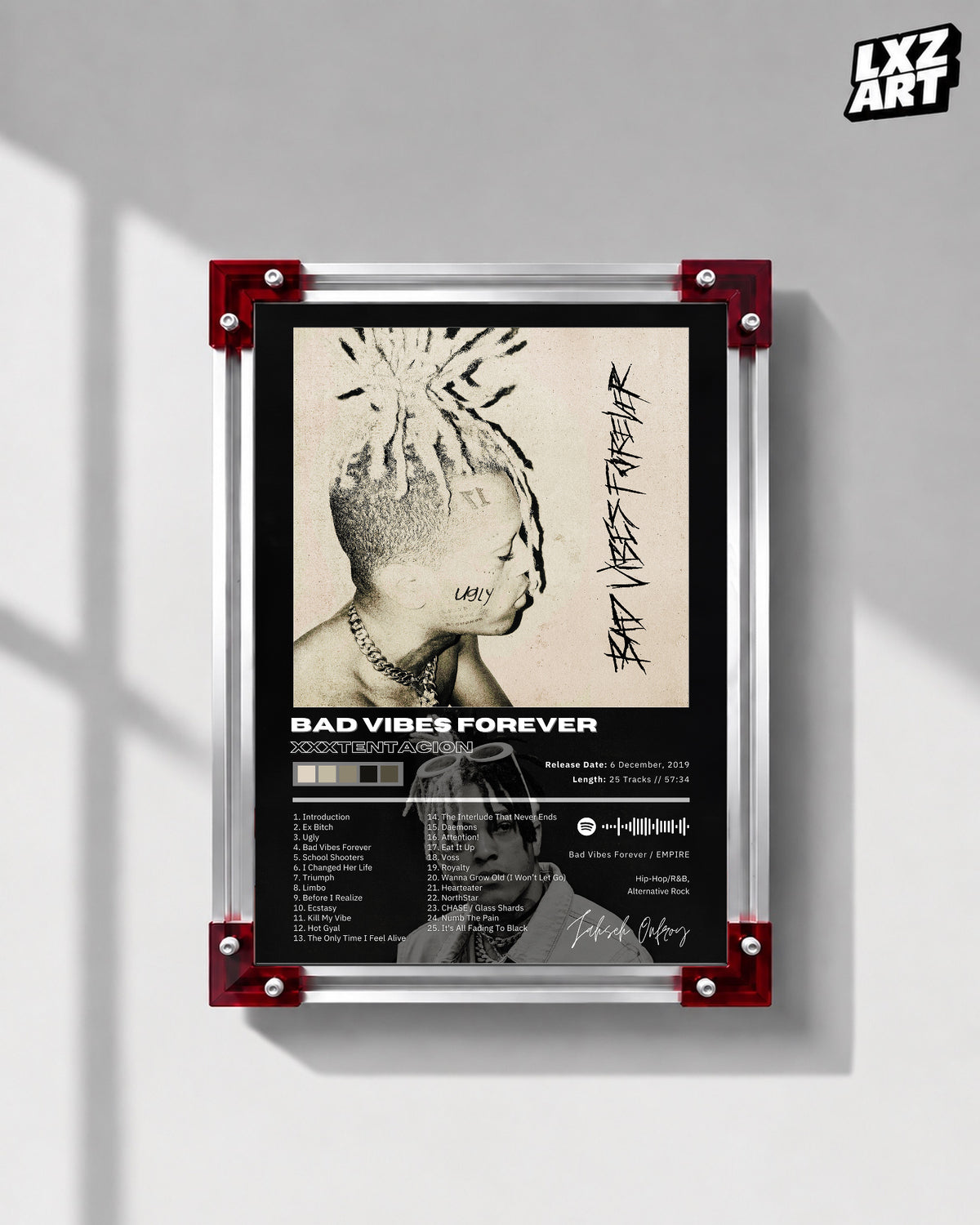 XXXTENTACION Bad Vibes Forever Album Poster | Unframed Bedroom Wall Art — LXZART display 1; frame not included
