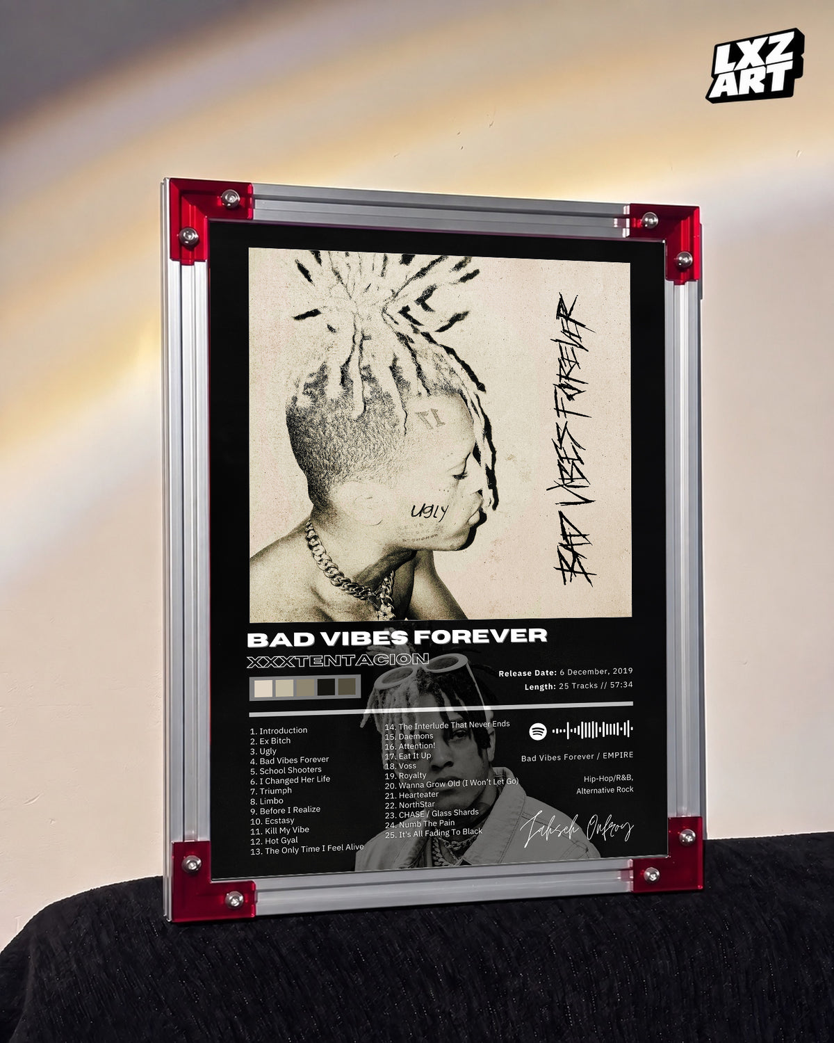 XXXTENTACION Bad Vibes Forever Album Poster | Unframed Bedroom Wall Art — LXZART display 3; frame not included