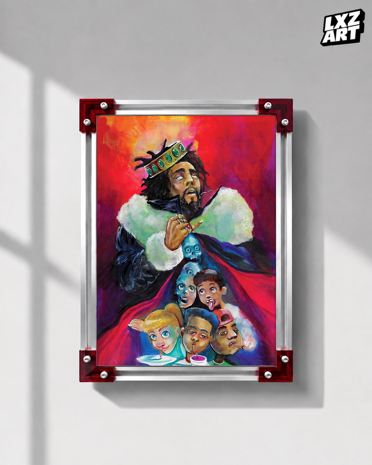 J. Cole - Painted Poster — LXZART display 1; frame not included