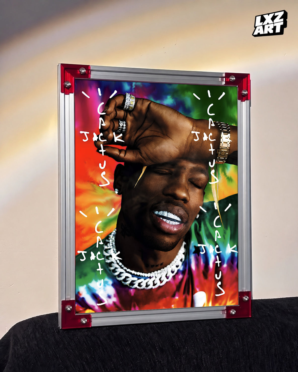 Travis Scott Cactus Jack Portrait Poster | Unframed Bedroom Wall Art — LXZART display 3; frame not included