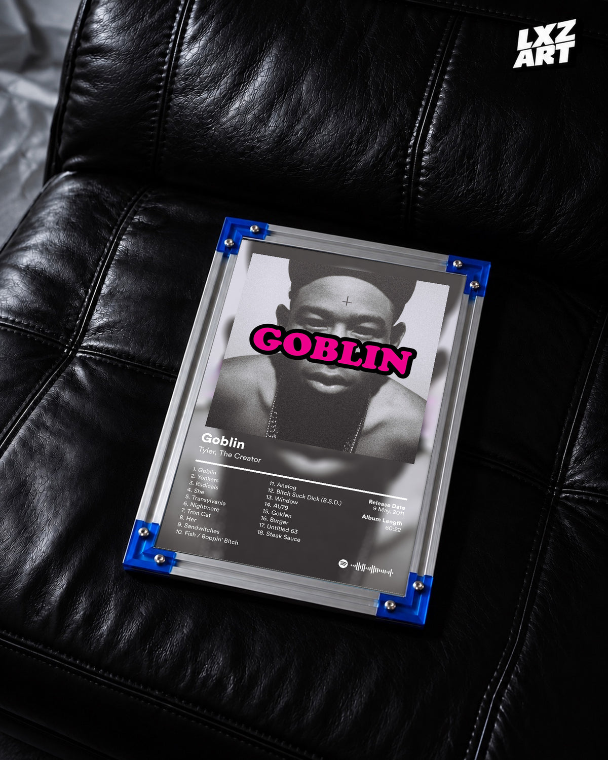 Tyler The Creator Goblin Tracklist Poster | Unframed Bedroom Wall Art — LXZART display 2; frame not included