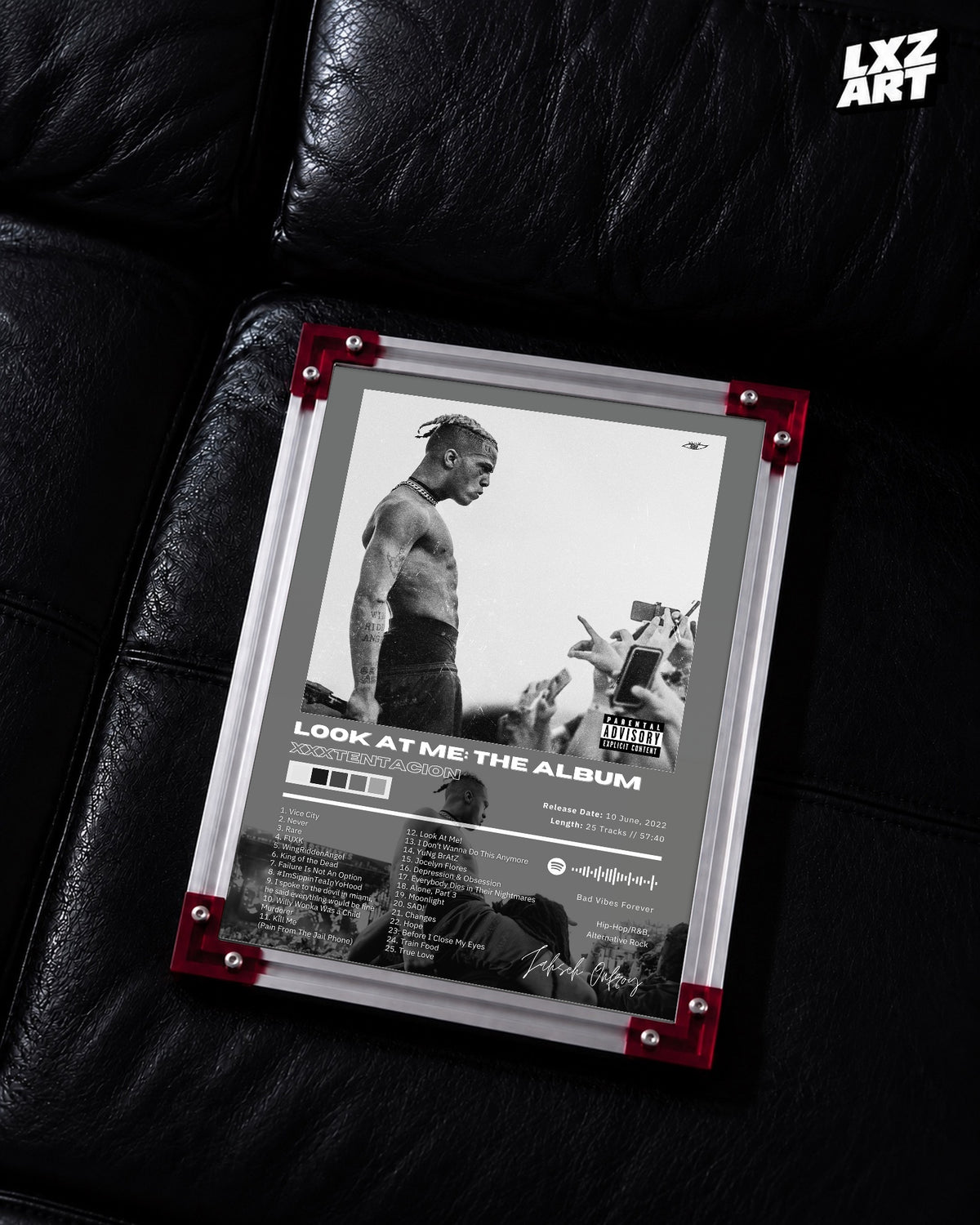 XXXTENTACION Look At Me: The Album Poster | Unframed Bedroom Wall Art — LXZART display 2; frame not included