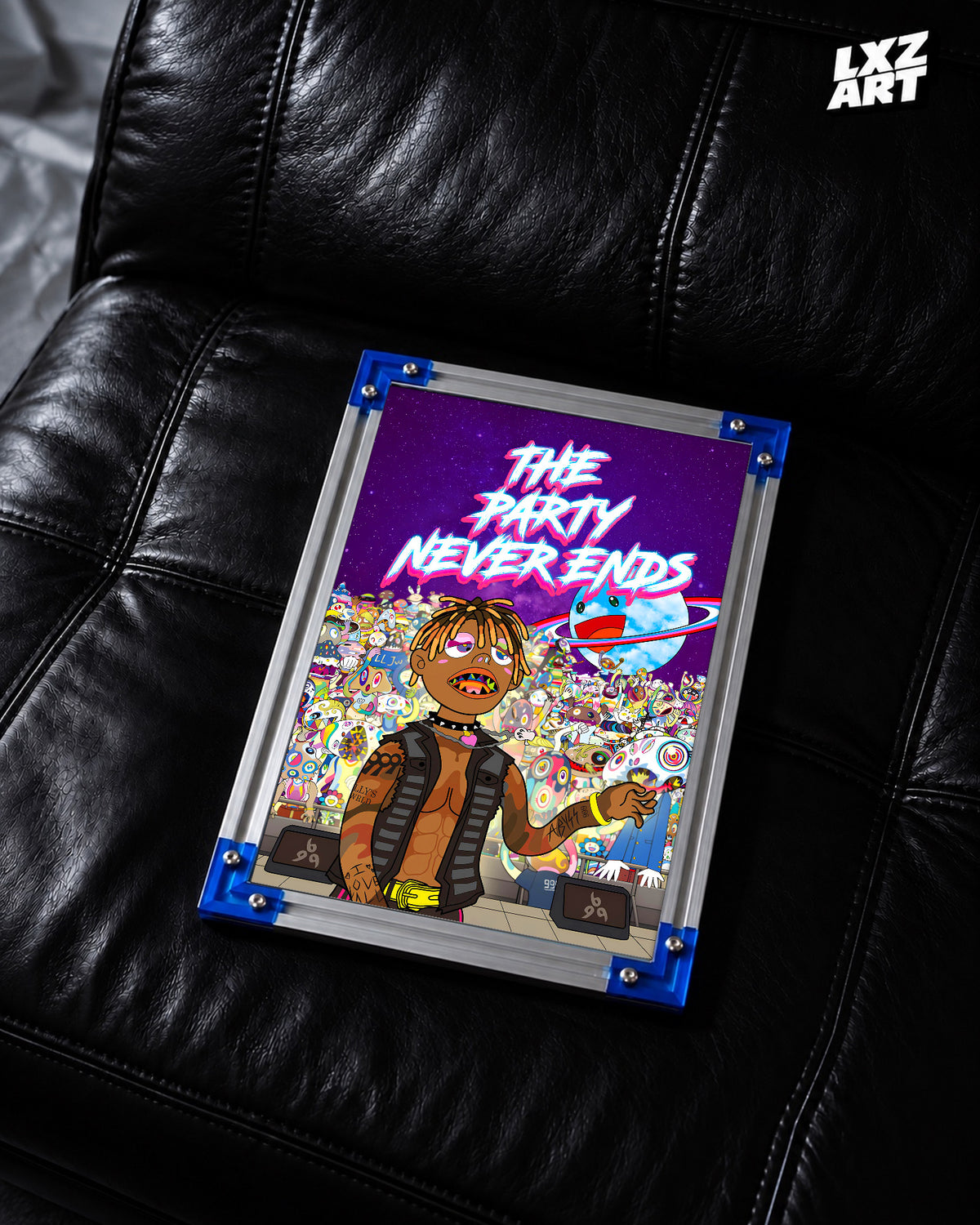 Juice WRLD The Party Never Ends Poster | Unframed Bedroom Wall Art — LXZART display 2; frame not included