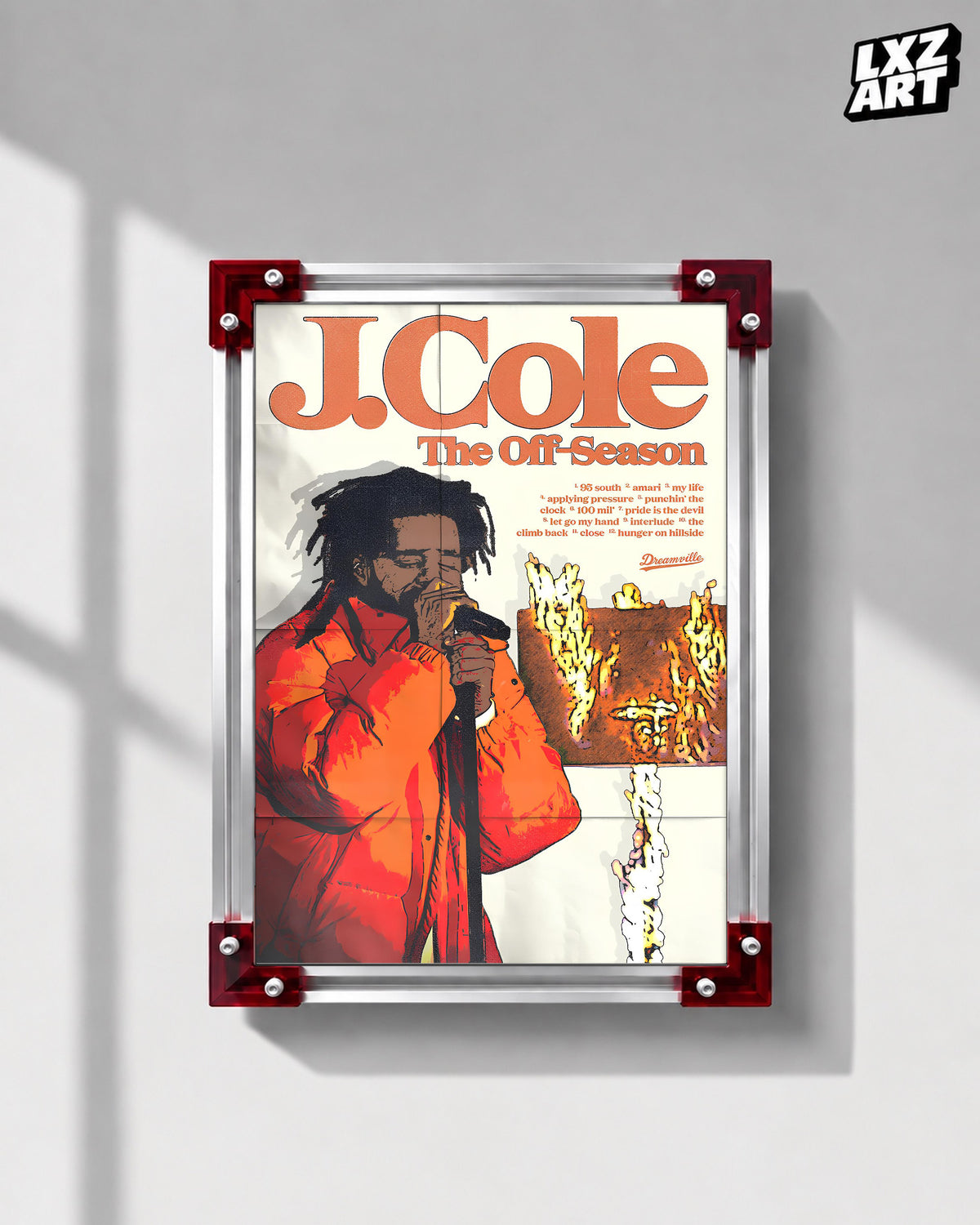 J. Cole - "The Off Season" Retro — LXZART display 1; frame not included