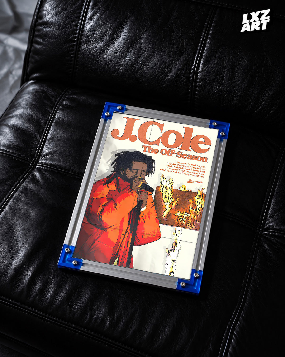 J. Cole - "The Off Season" Retro — LXZART display 2; frame not included