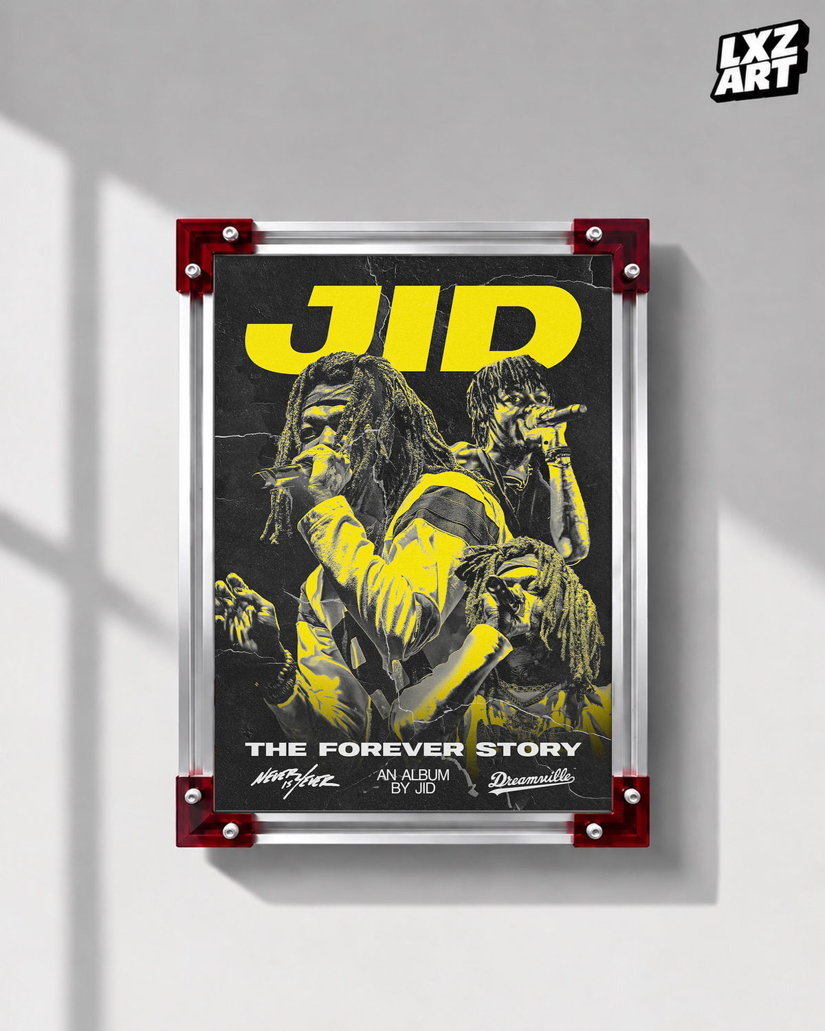 JID The Forever Story Collage Poster | Unframed Bedroom Wall Art — LXZART display 1; frame not included
