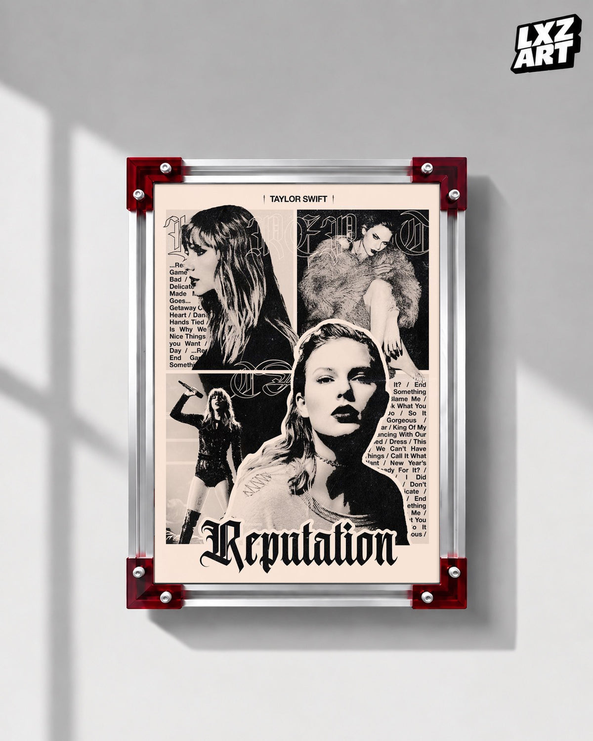 Taylor Swift Reputation Collage Poster | Unframed Bedroom Wall Art — LXZART display 1; frame not included