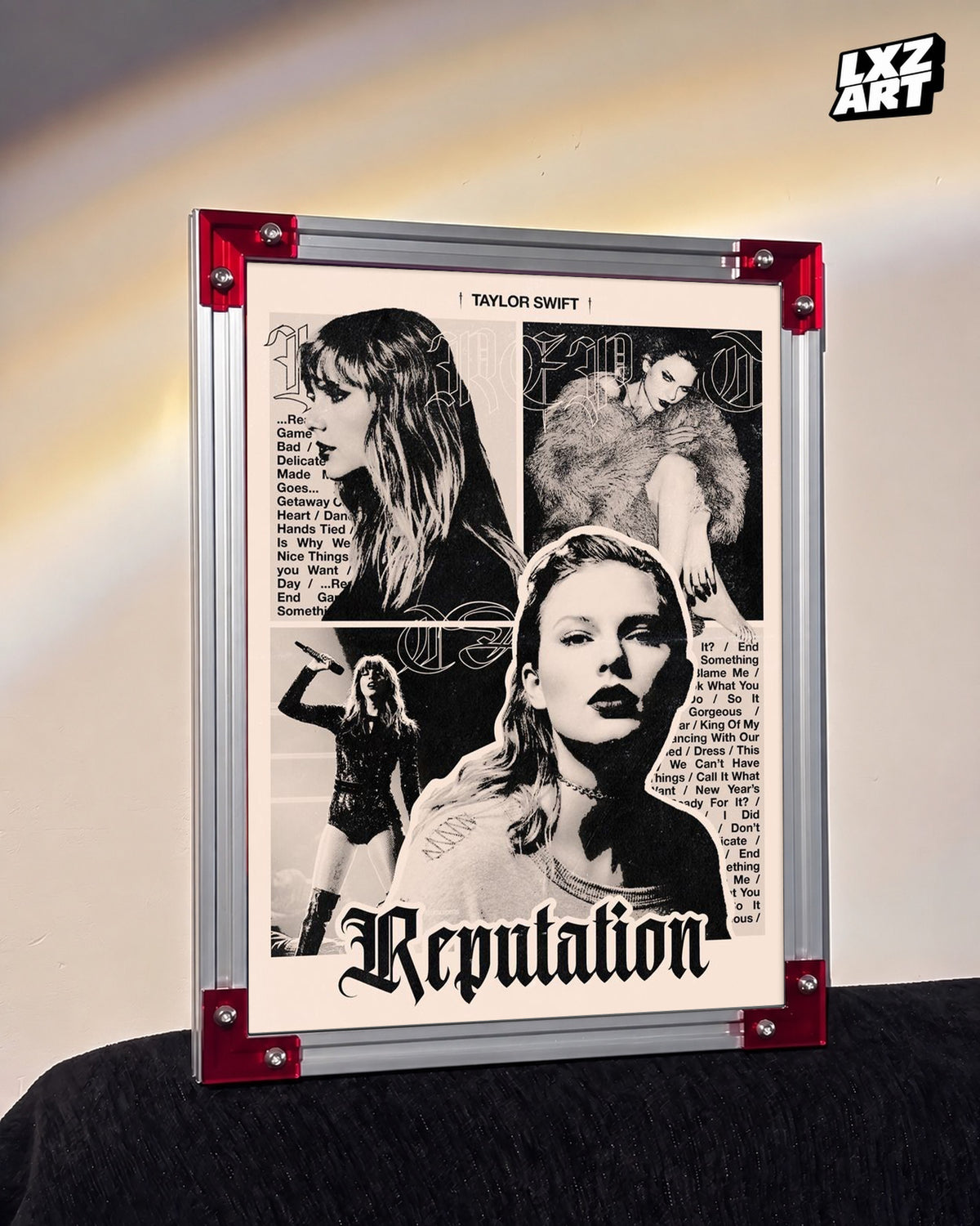 Taylor Swift Reputation Collage Poster | Unframed Bedroom Wall Art — LXZART display 3; frame not included