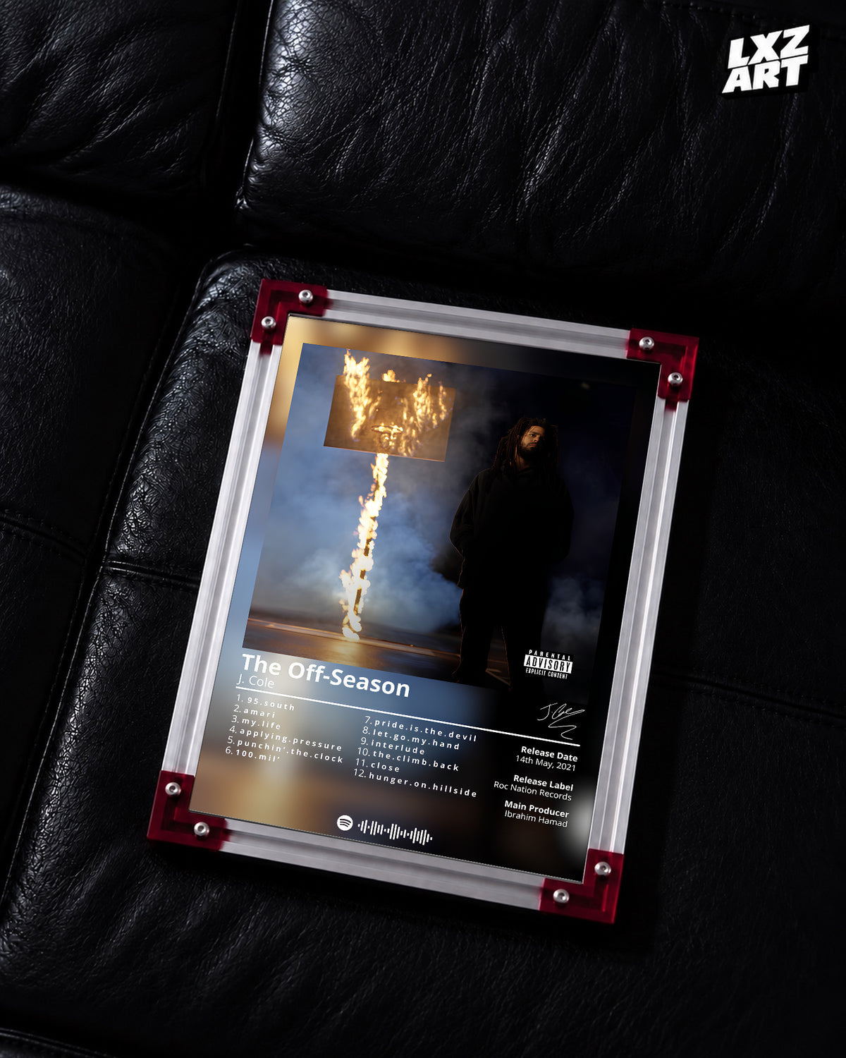 J. Cole 'The Off-Season' Album Poster — LXZART display 2; frame not included
