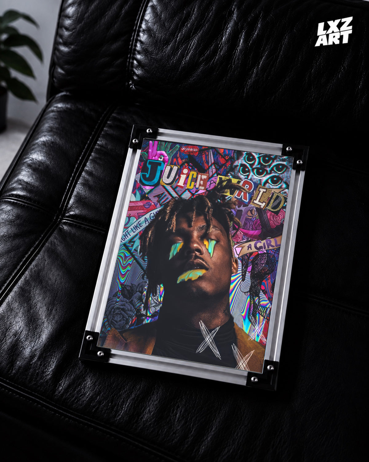 Juice WRLD Graffiti Portrait Poster | Unframed Bedroom Wall Art — LXZART display 2; frame not included