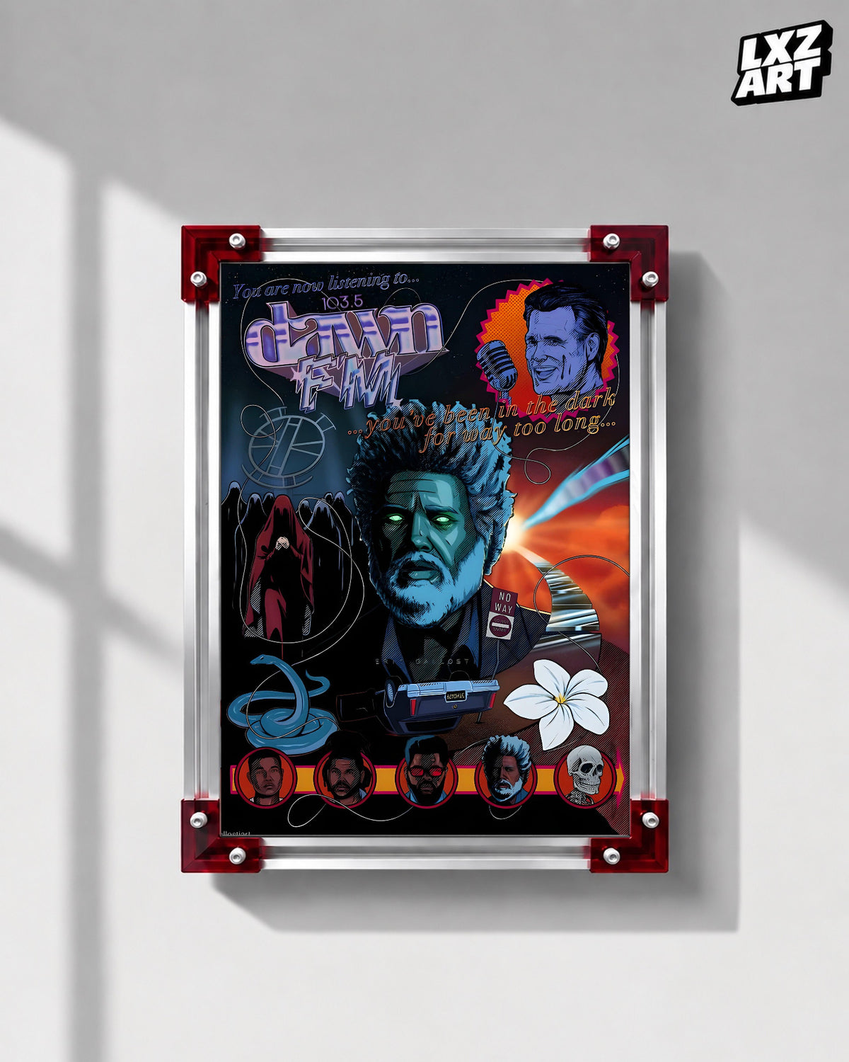 The Weeknd Dawn FM Collage Poster | Unframed Bedroom Wall Art — LXZART display 1; frame not included