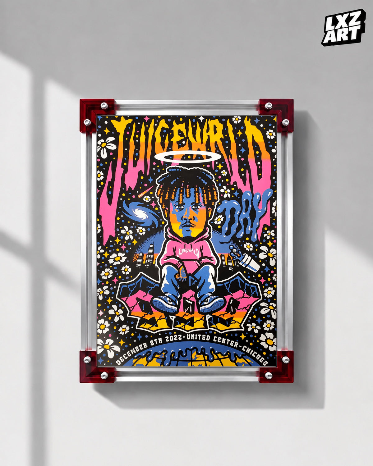 Juice WRLD Day Chicago Poster | Unframed Bedroom Wall Art — LXZART display 1; frame not included