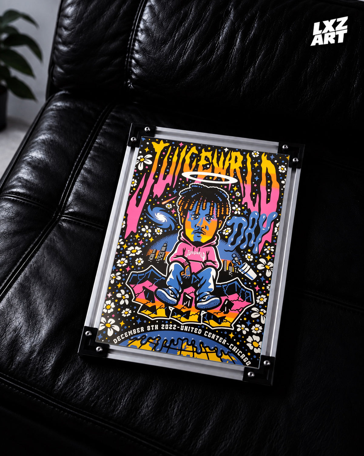 Juice WRLD Day Chicago Poster | Unframed Bedroom Wall Art — LXZART display 2; frame not included