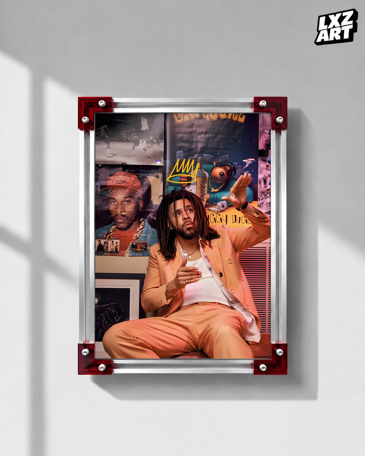 J. Cole - King Cole Poster — LXZART display 1; frame not included