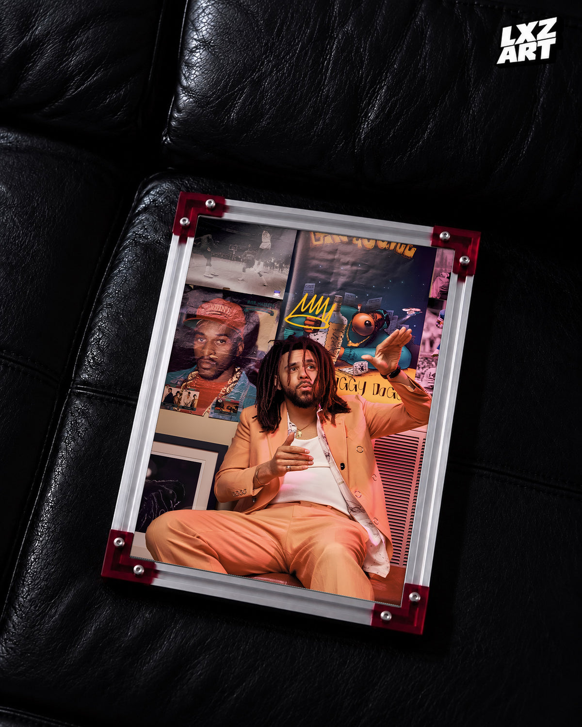 J. Cole - King Cole Poster — LXZART display 2; frame not included