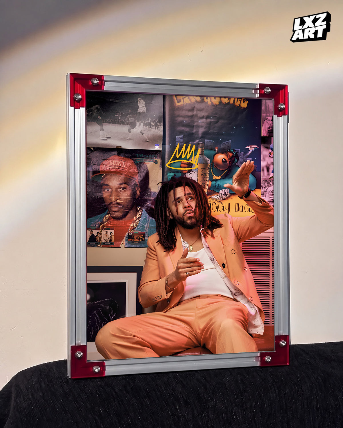 J. Cole - King Cole Poster — LXZART display 3; frame not included