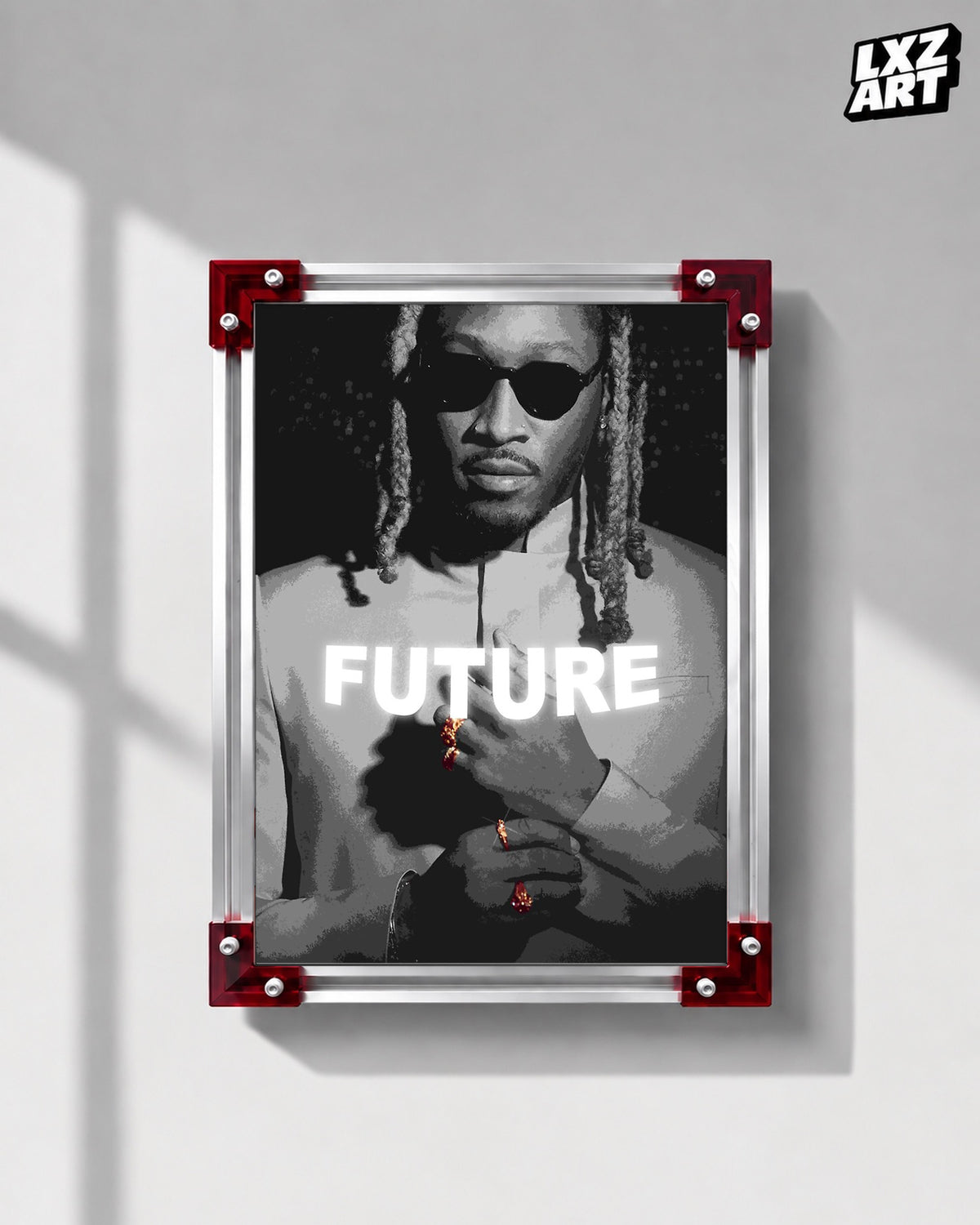 Future Black Portrait Poster | Unframed Hip Hop Wall Art — LXZART display 1; frame not included