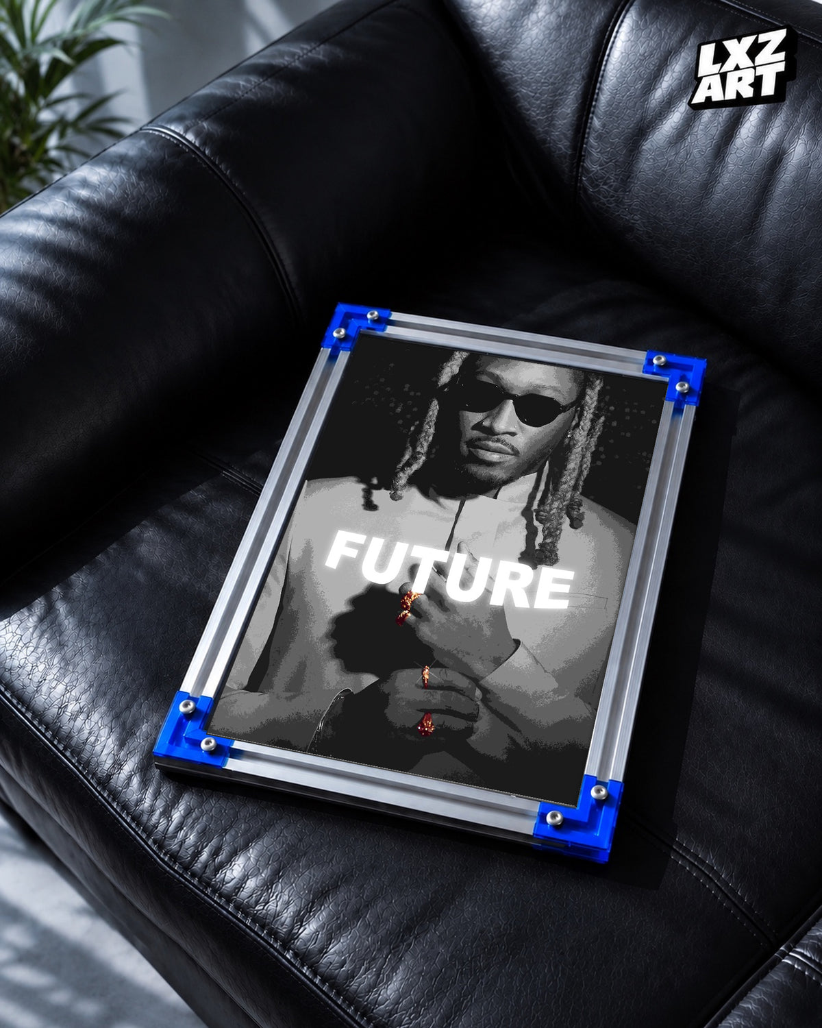 Future Black Portrait Poster | Unframed Hip Hop Wall Art — LXZART display 2; frame not included