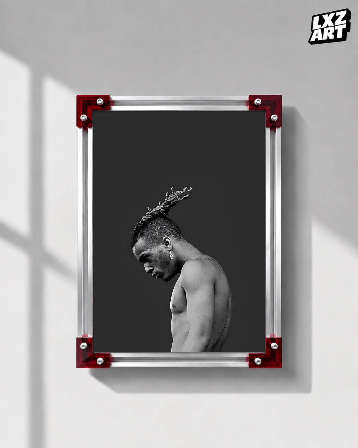 XXXTENTACION Black and White Portrait Poster | Unframed Bedroom Wall Art — LXZART display 1; frame not included